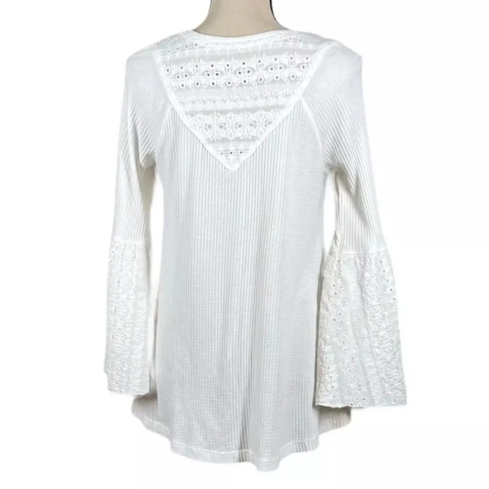 Free People Parisian Nights White Eyelet  Top
